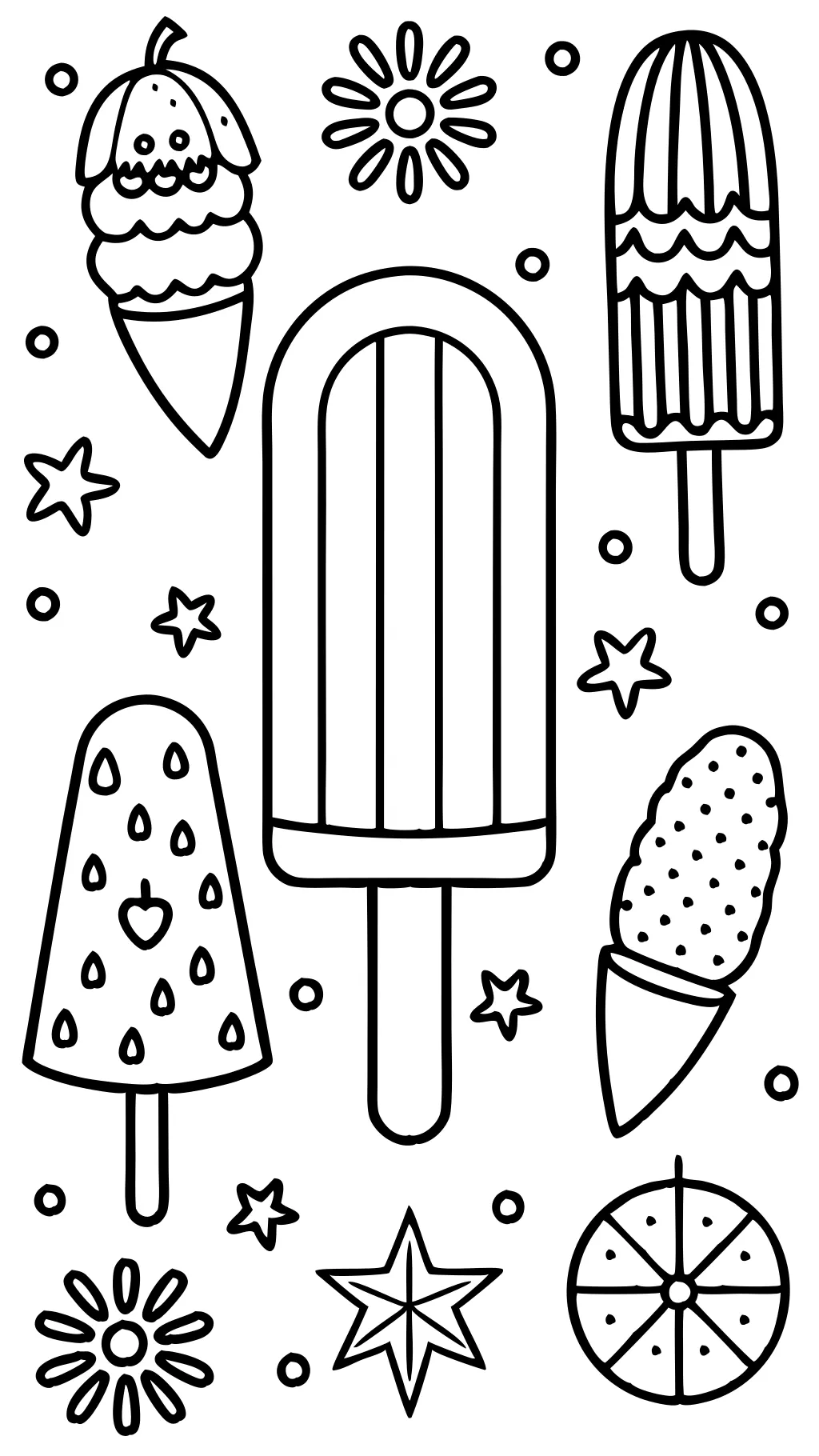 popsicle coloring page